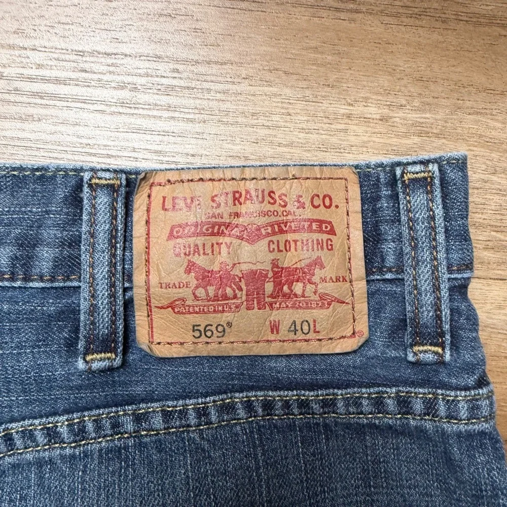 Levis 569 Loose Straight Shorts Mens 40 Blue Denim‎ Baggy Skater 100% Cotton Y2K